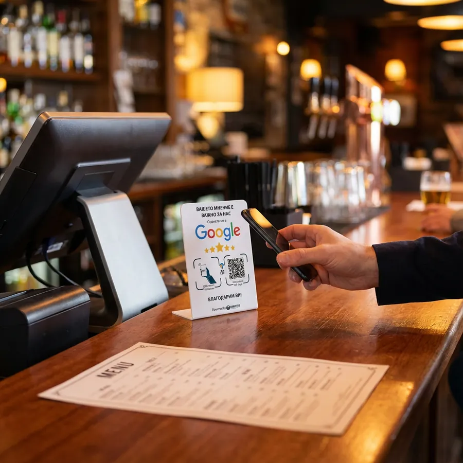 NFC табела до касата в бар