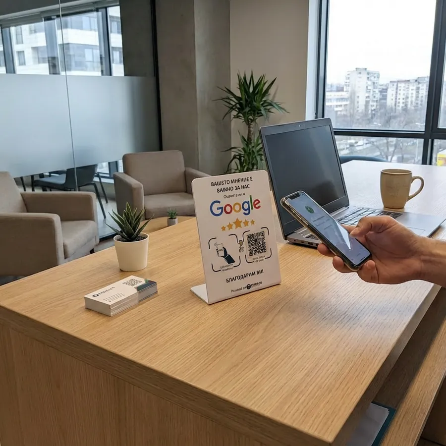 NFC табела за Google отзиви – офиси и рецепции