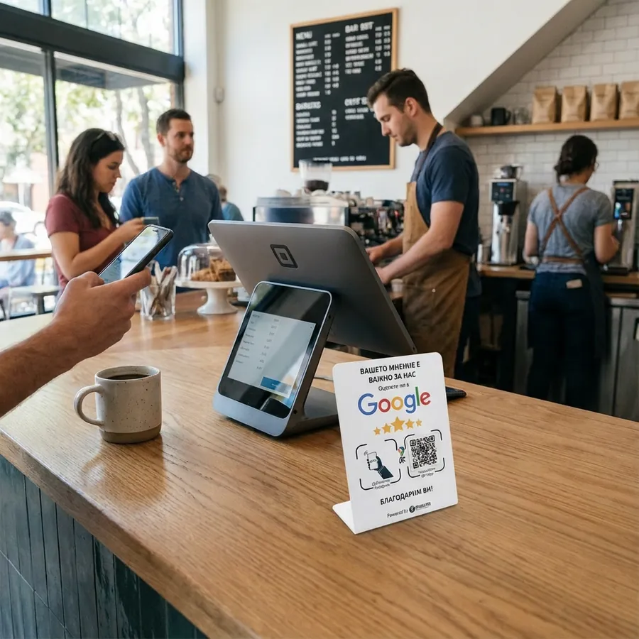 NFC табела за Google отзиви – магазини и ресторанти